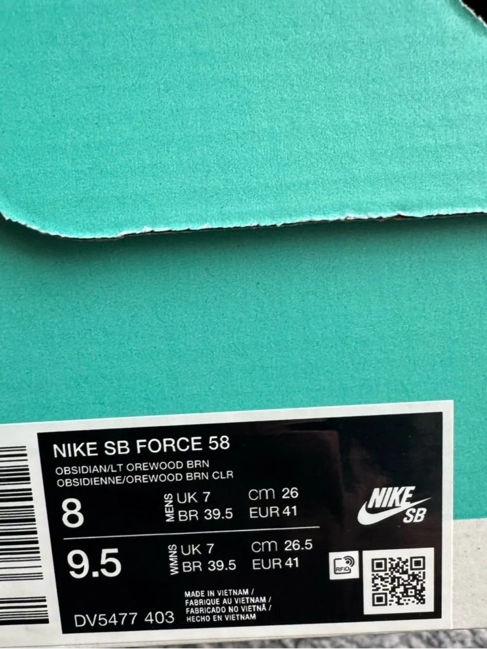 Nike SB Force 58 Obsidian/Wild Grape/Phantom/Light Orewood Brown, Brand NEW